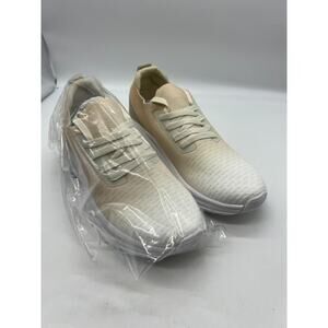 Urban Sport by J/Slides Women's Holly Athleisure Sneaker Beige White Knit NIB